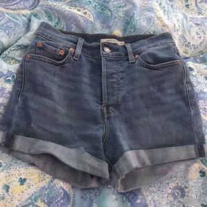 high rise jean shorts